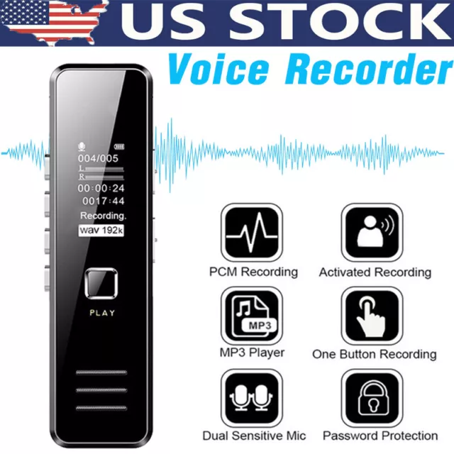 Spy Digital Voice Activated Recorder Mini Small Hidden Audio Recording Device US