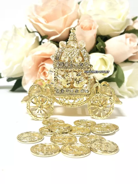 Wedding Ceremony Gold Carriage Fancy Bridal Arras De Boda 13 Coins  Arras Oro