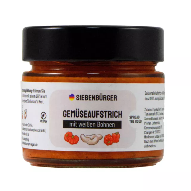 180g Siebenbürger Veganer Gemüseaufstrich weißen Bohnen Tomaten Paprika Sakuska