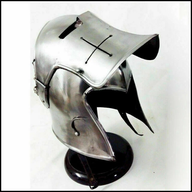 MEDIEVAL VISORED BARBUTA HELMET ARMOUR HELMET GREEK ROMAN BARBUTE ...