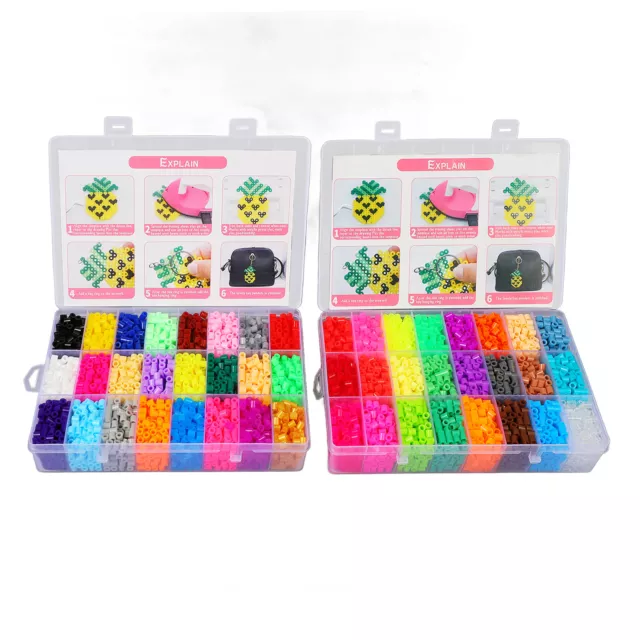 24 Perler Beads Kit 5mm /2.6mm Kit Hama Beads Creative - Kid Heed