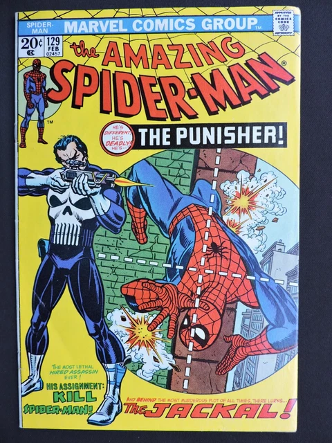 Amazing Spider-Man Comic Book No 129 (1974)  VF/VF-  The Punisher Strikes Twice!