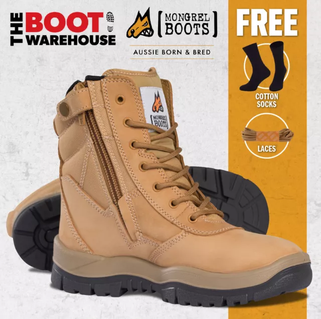 Mongrel 951050 Men's Wheat Non Safety Work Boots Soft Toe Side zipper PRE ORDER