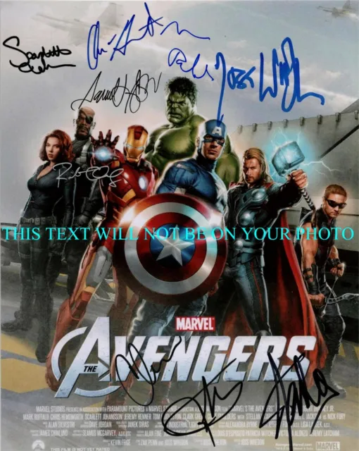 The Avengers Cast 9 Signed Autograph 8X10 Rpt Photo Stan Lee Robert Downey Jr +