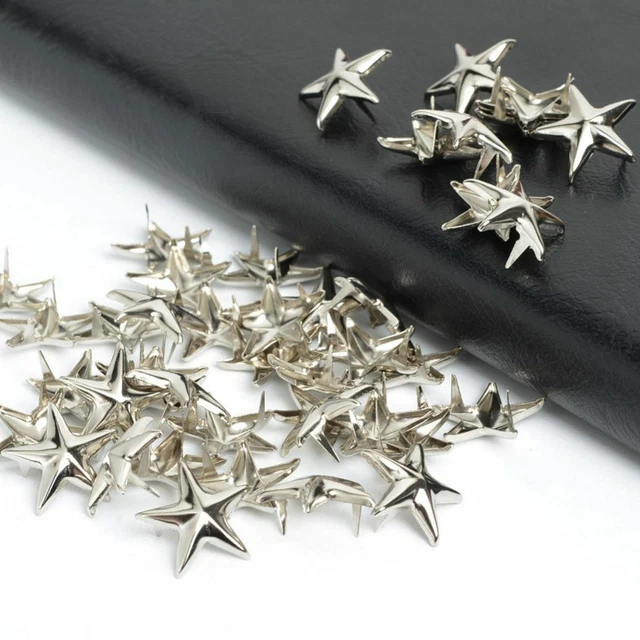 100pcs Star Rivets Leather Craft DIY Studs Rock Punk Garment Clothing Decoration