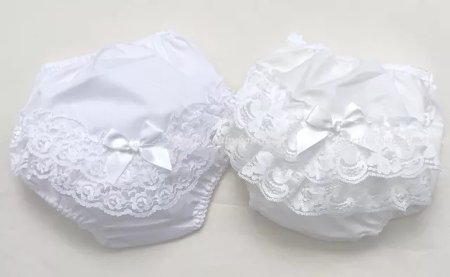 Baby Girls Gorgeous Lace & Bow Frilly Pants/Knickers 0-24 Month **1 SUPPLIED**