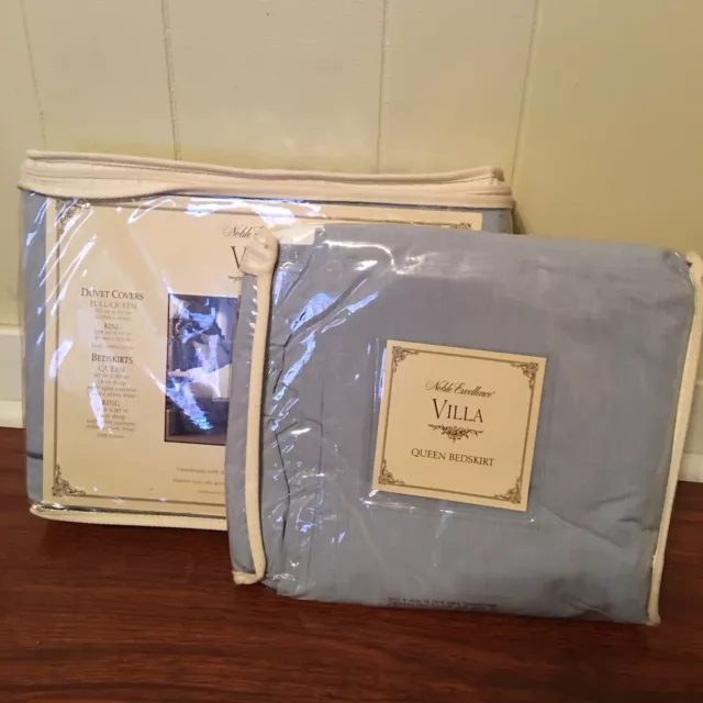 NIP Noble Excellence VILLA Capri Blue Cotton 4pc Full/Queen Duvet Set 2