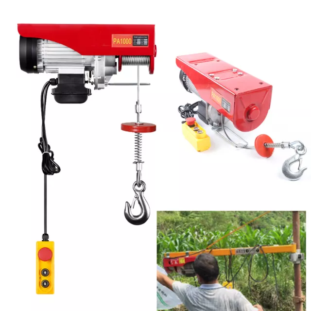 1000kg Electric Pulley Crane Scaffold Hoist Winch Workshop Garage Cable Lift