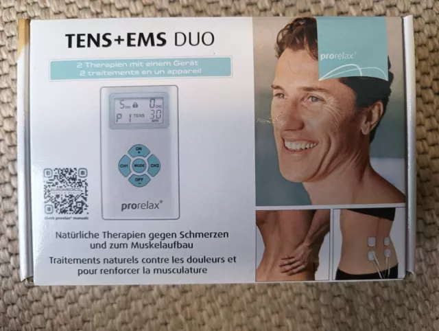 prorelax TENS + EMS Duo. Elektrostimulationsgerät, 2 Therapien mit einem Gerät