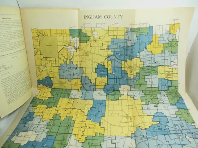 1933 Rural School Organization in Michigan w Ingham Cass Marquette Saginaw Maps