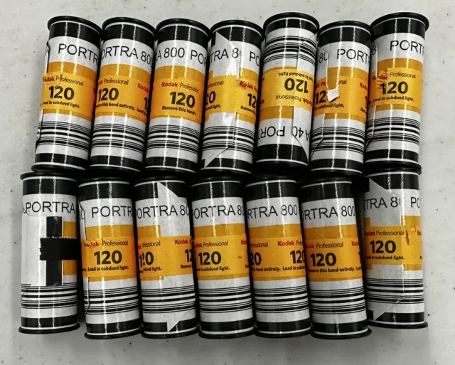 Kodak PROFESSIONAL PORTRA 800 ISO 800 120 Film Lot - 14 Rolls