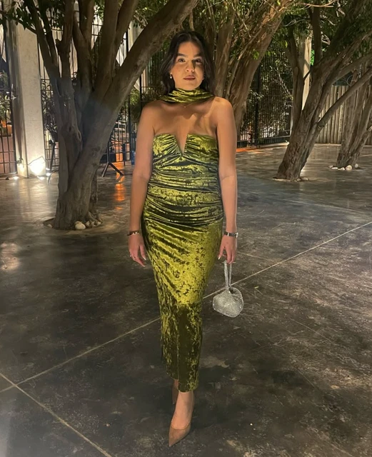 green emerald velvet dress R.Vivimos Women's Fall Winter Vintage Casual Dresses Velvet Short Sleeve V  Neck Elastic Waist Tiered Flowy Swing Mini Dress (Small, ArmyGreen) at  Amazon Women's Clothing store