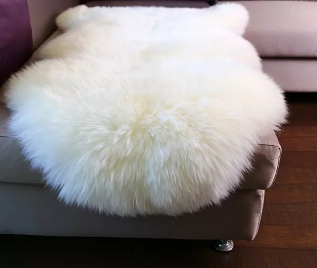 Australian Sheepskin Long Wool Rug Lambskin Rug White Ivory Multiple Sizes