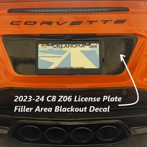 20232024 C8 Z06 Corvette Carbon Flash License Plate Filler Area Vinyl