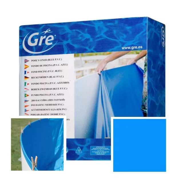 Liner Gre 610 cm - 375 cm - h 120 cm azzurro - overlap sp. 40/100