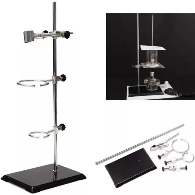 Lab Stand 50cm Chemistry Lab Flask Support Set with Beaker 2 Rings Lab Stand New