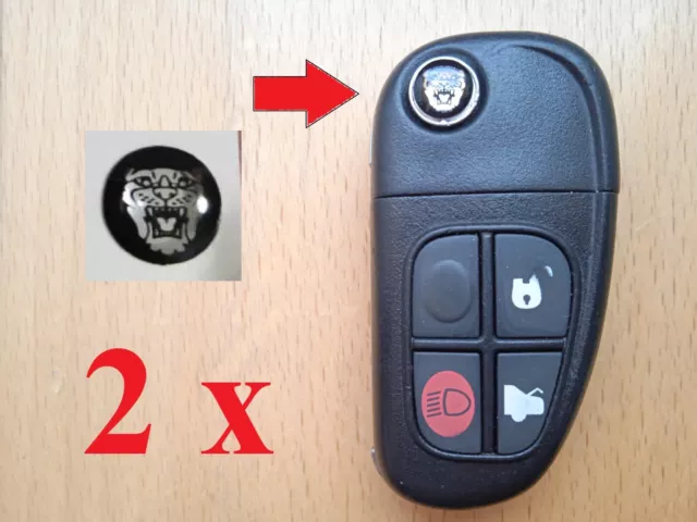 2x LOGO Jaguar key FOB remote emblem badge X S Type XK XK8 XKR XJ XJ8 XJR fr2