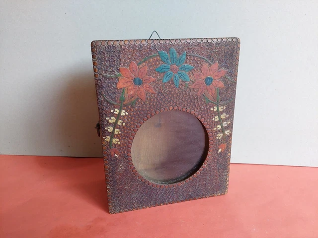 Old Antique 19th Century Primitive Wooden Painted Clock Box