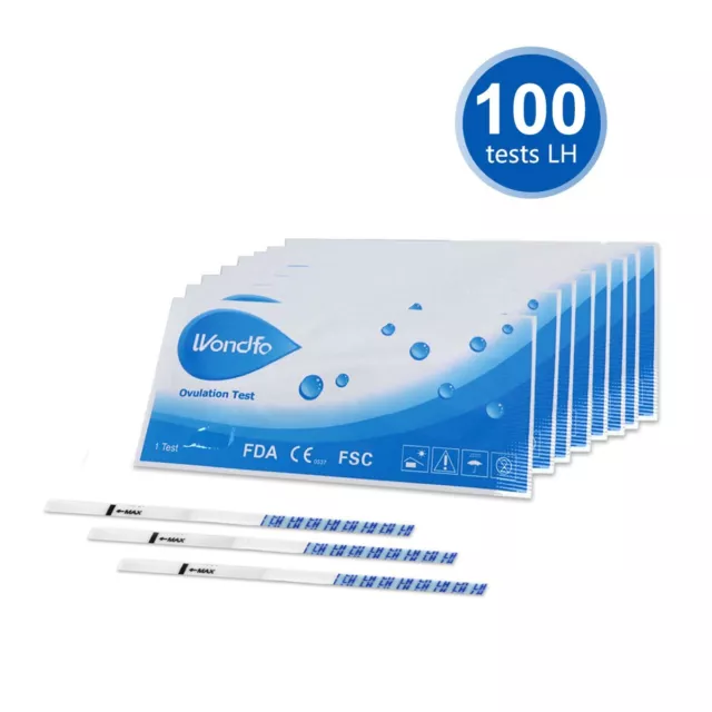 Wondfo 100 × Ovulation LH Test Strips Urine Fertility OPK Kit Over 99% Accurate