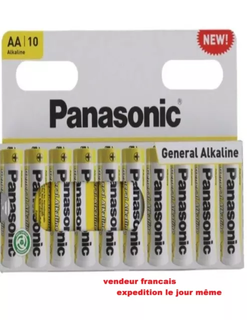 LOT DE 10 piles AA LR6 1.5 v Panasonic Original Alcaline EUR 7,49