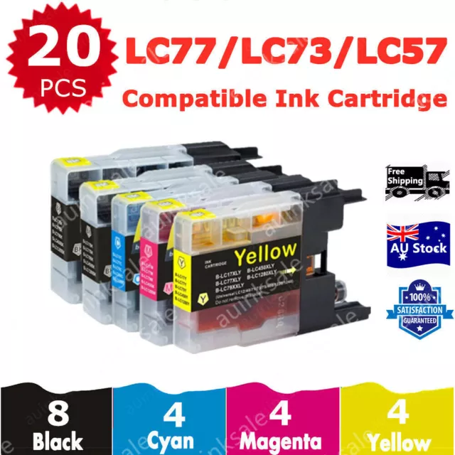 20x Non-OEM Ink Cartridge LC77 LC73 LC77XL For Brother MFC J430W J432 J625DW DCP