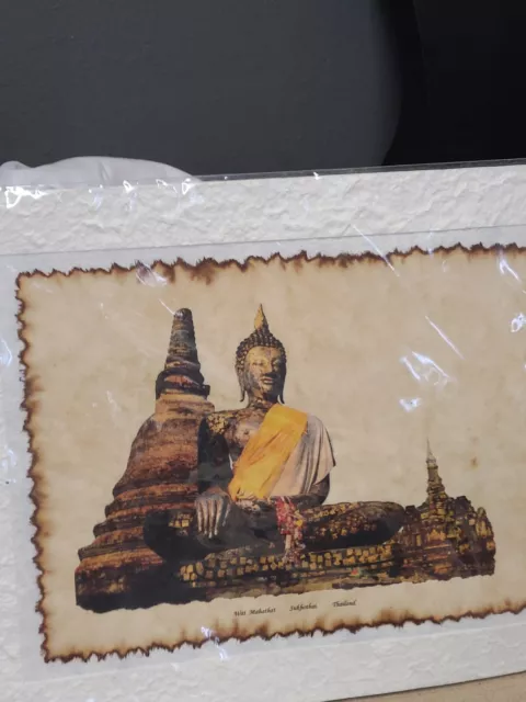 Thai Buddha Artwork On Mache Backing 20x16