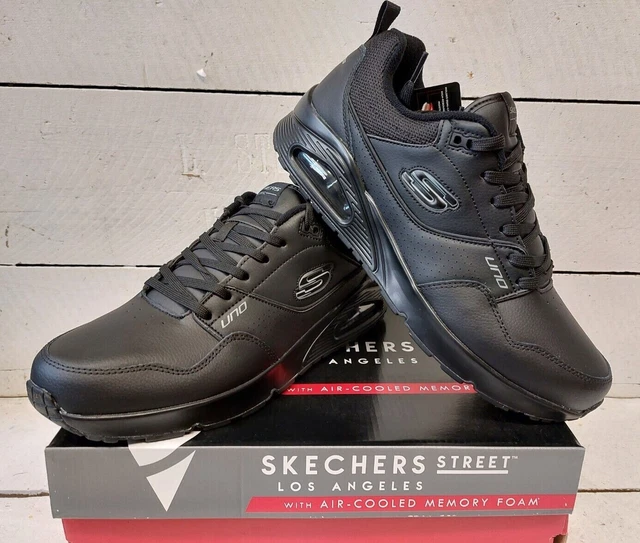 Skechers street leather cupsole d ring eyebrow lace up trainers sale