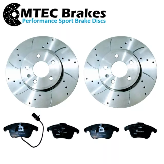 AUDI A4 B8 A5 8T 1.8-3.2 07-17 FRONT DRILLED GROOVED BRAKE DISCS MTEC PADS 314mm