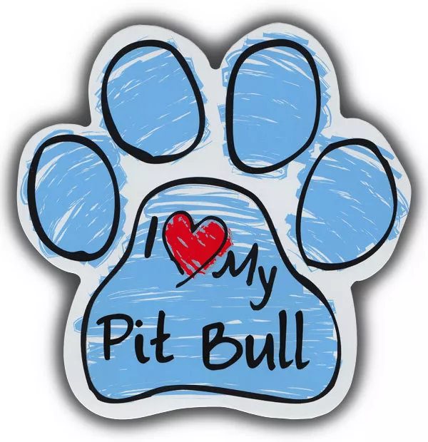 Scribble Paw Dog Magnets: I LOVE MY PITBULL PIT BULL | Cars, Refrigerators