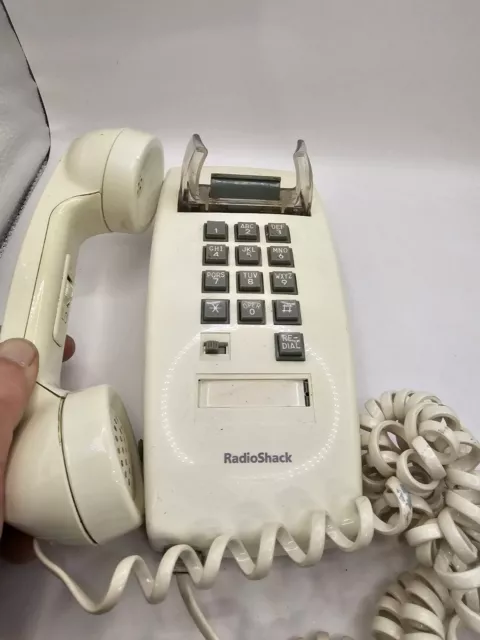 Vintage Lightly Used Radio Shack Wall Phone 43-3240 White w/ Volume Control