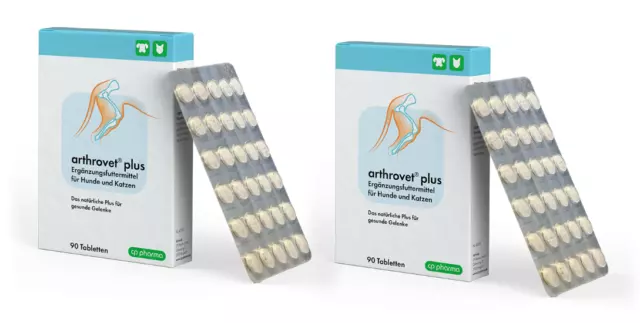 Arthrovet plus 2 x 90 Tabletten Grünlippmuschel Teufelskralle Hund Katze Gelenke