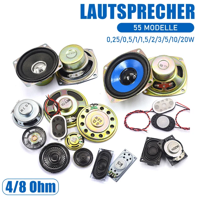 Audio magnetische Typ Lautsprecher Horn DIY Zubehör 0.25W-20W 4/8 Ohm 55 Modelle