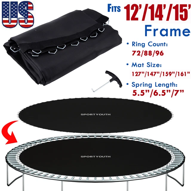 REPLACEMENT TRAMPOLINE MAT Fit 12ft 14ft 15ft Frame 72 88 96 Rings w