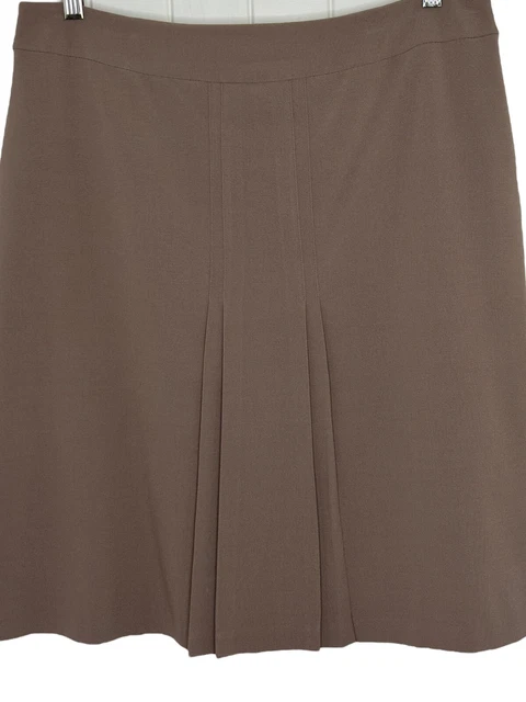 Amanda Smith Career Skirt Size 14 Brown Fully Lined Flat Front Pleats Zip-Up B15 Amanda Smith Career Skirt Size 14 Brown Fully Lined Flat Front Pleats Zip-Up B15