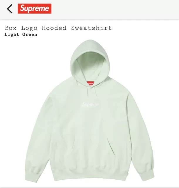 Supreme Light Green Box Logo Hoodie (FW23) - Large -
