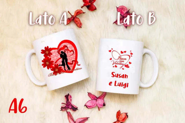 SAN VALENTINO IDEA Regalo Tazza in Ceramica Personalizzata Ti Amo Nomi  Amore EUR 7,90 - PicClick IT