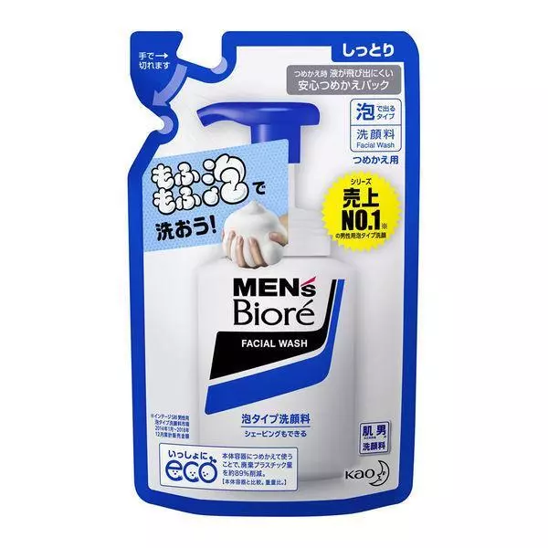 Men's Biore Facial cleanser foam type shaving moist skin type refill 130ml KAO