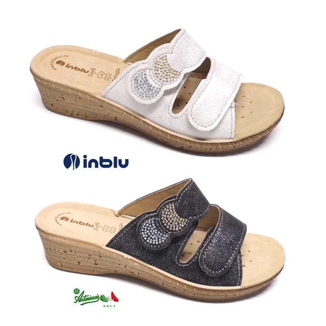 Ciabatte Donna Inblu In Ecopelle - Doppia Fascia Con Strass E Plantare In Pelle, Taglie 35-41 - Foto 10