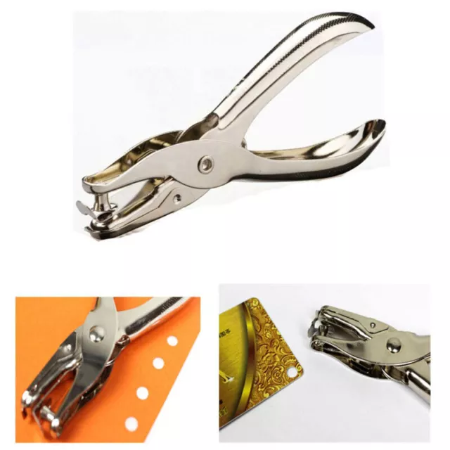 6mm Single One Hole Hand Held Paper Punch Ticket Craft Puncher Metal Cut Plier