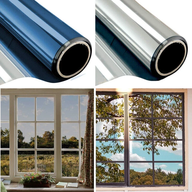 ONE WAY MIRROR Privacy Window Film Static Cling Glass Heat UV