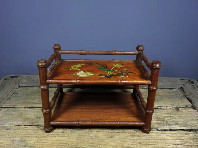 Old Tibetan rosewood with exquisite inlay of colorful shells and antique frames