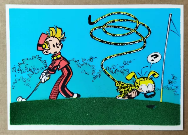 Franquin  --- Spirou Et Marsupilami. Carte Postale Feutrine (5) ---