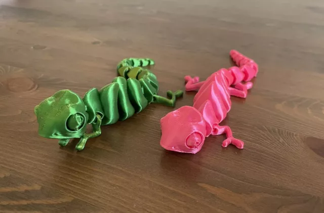 Chameleon Articulated Fidget Toy 3D Printed