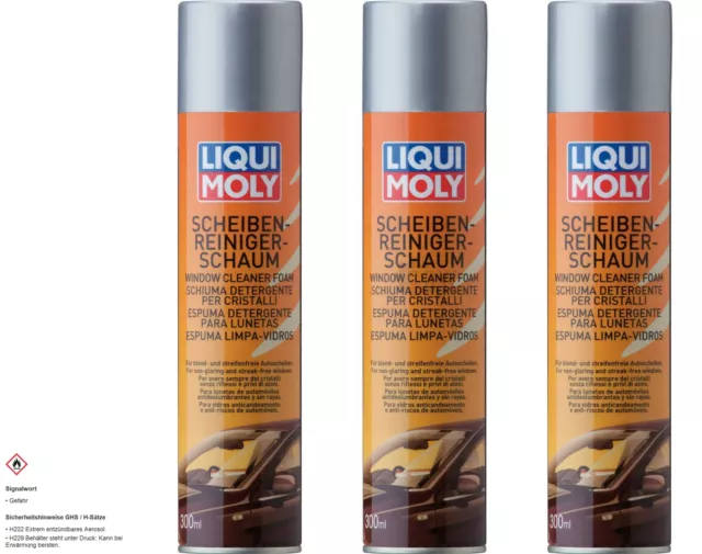 3x LIQUI MOLY Scheiben-Reiniger-Schaum Cleaner Foam 1512 Dose Aerosol 300 ml