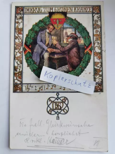 AK Deutscher Schulverein Deutsche Lieder Nr.10 Karte Nr. 64 gelaufen 1908