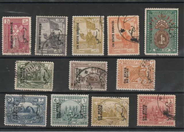 1924-25  Iraq Servizio Soprastampati  12 Val Usati 50113