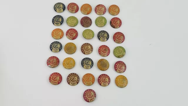 1942 Lot 31 Railway Railroad Train Union Pinback Button Pins Original Vtg  H3
