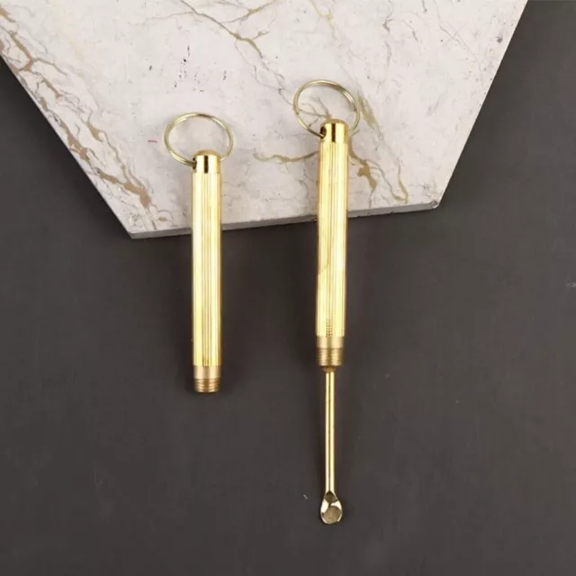1x Portable Mini Gold Pocket Spoon Pipe Little Shovel Key Chain Keyring Key Ring