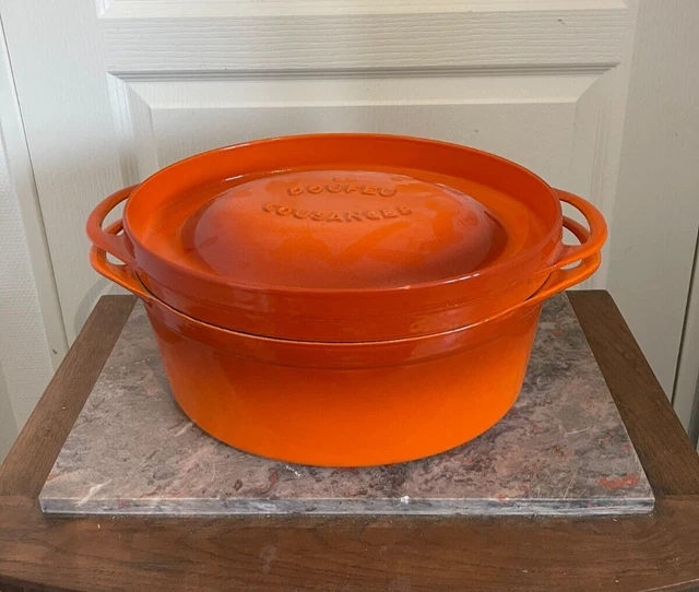 Cocotte Ronde En Fonte Émaillée Orange N°20 - Vintage Made In France - Induction