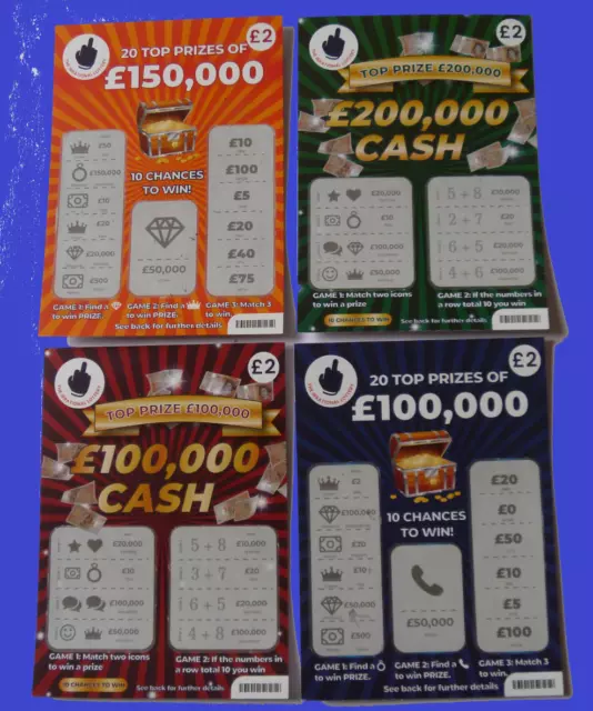 The Irrational Lottery Fake Prank Joke Scratchcards that DON'T Scratch Party